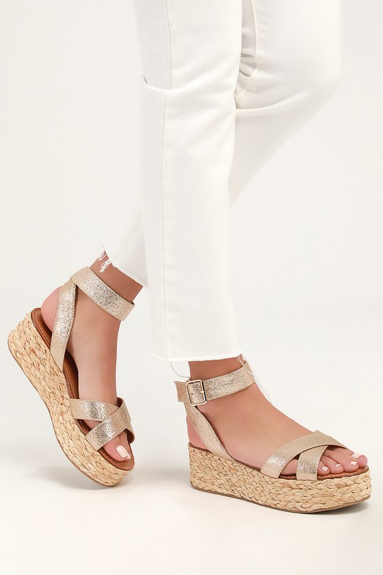 gold flatform espadrilles