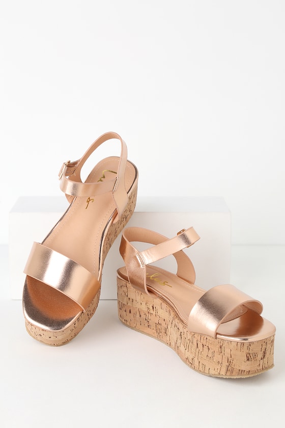 gold platform wedge sandals