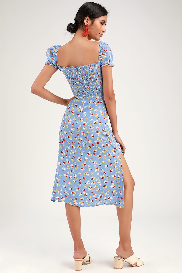 knee length dresses for ladies Jardin Midi Dress Calla Vermillion
