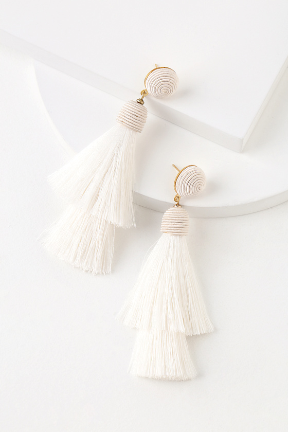 Daphne Ivory Tassel Earrings 1