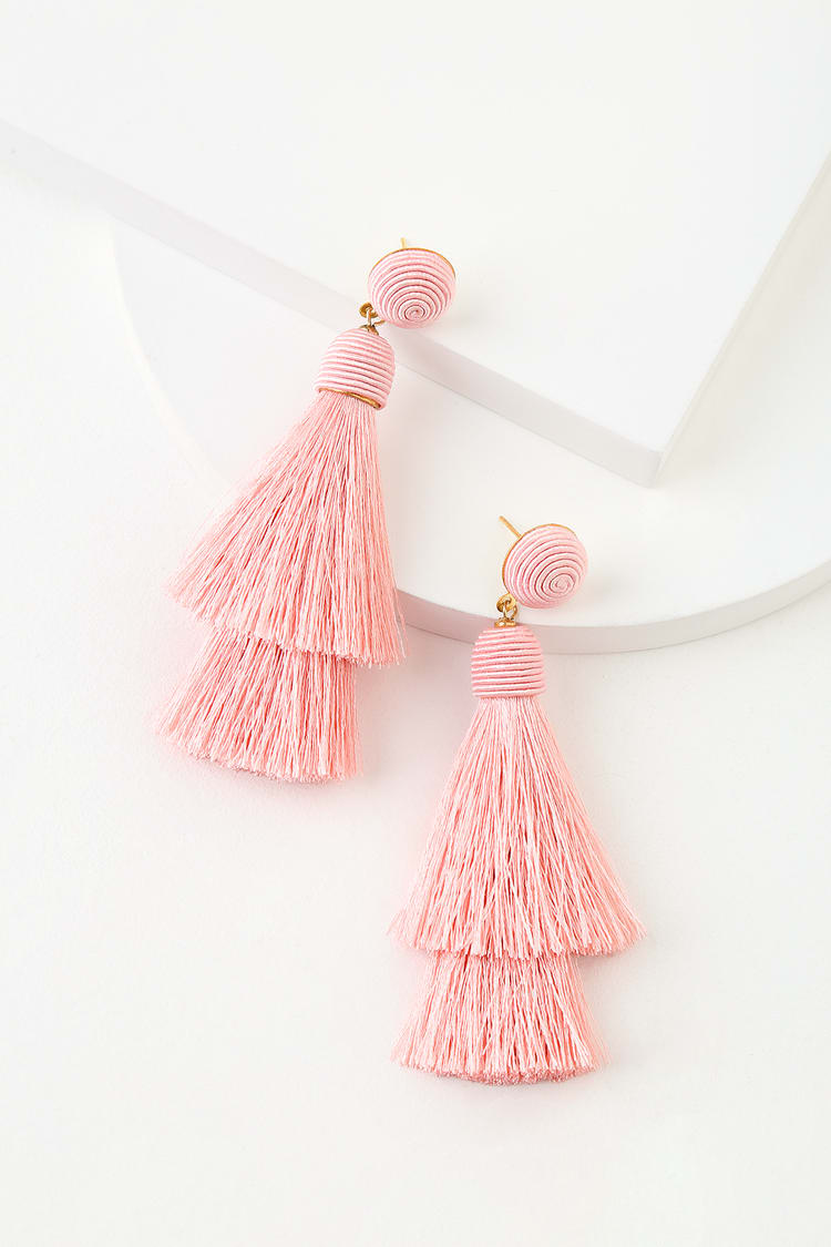 Fashion Earrings Flower Earrings for Women Sweet Light Pink Long Tassel  Drop Earring Girls Party Wed…See more Fashion Earrings Flower Earrings for