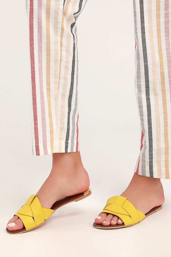 yellow off white sandals