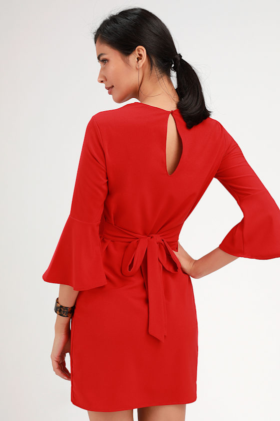 Last Love Song Red Tie-Waist Dress 3