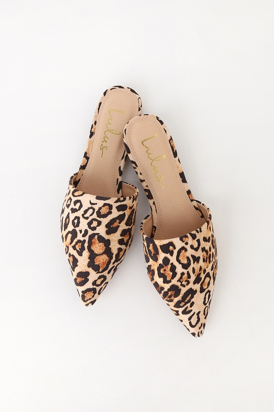 Leopard Suede Slides - Pointed Toe 