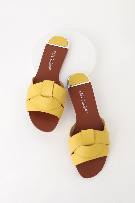yellow summer sandals