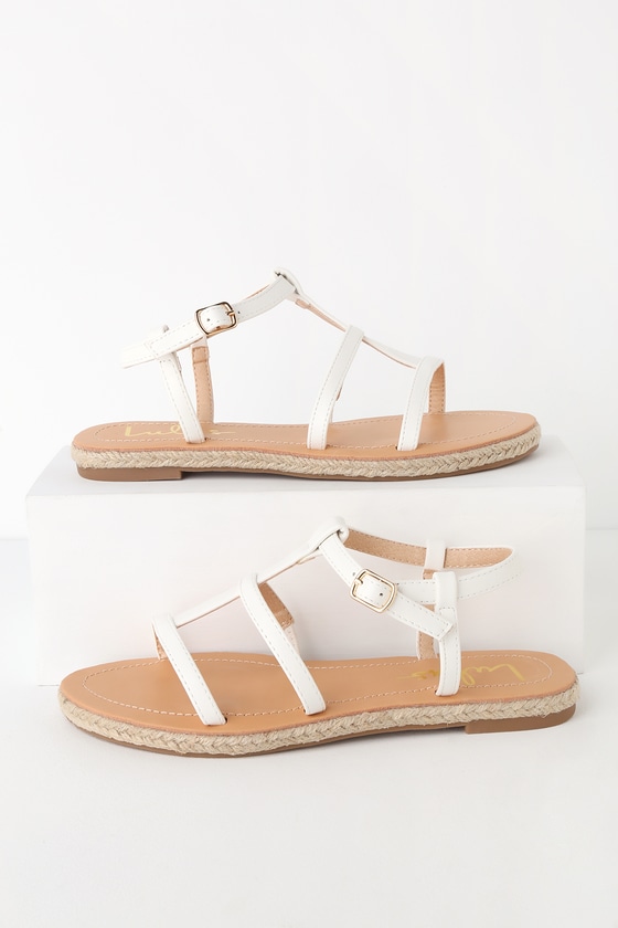 Cute White Sandals - Gladiator Sandals - Espadrille Sandals - Lulus