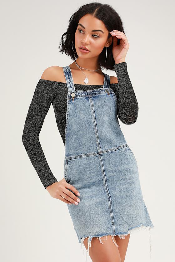 Blank NYC Blow the Bag Skirtall Denim Skirt Overalls Skirtall Lulus