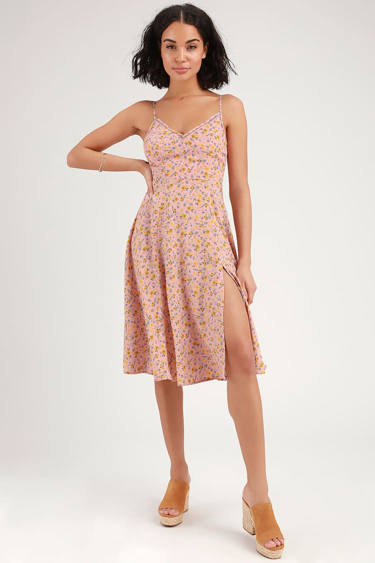 full skirt midi dress with sleeves 8th Sign Audrey Navy Polka Dot Midi Dress