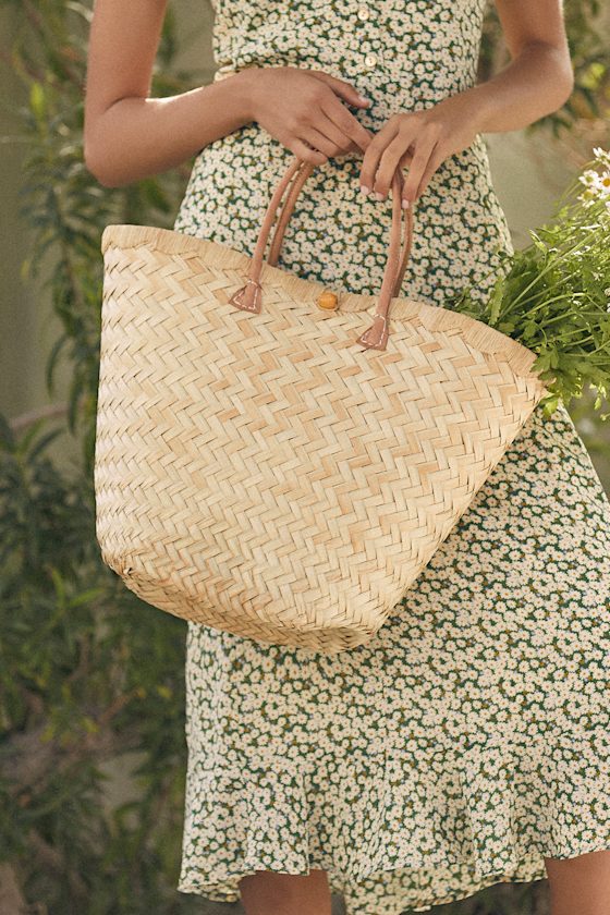 Aravola Natural Woven Raffia Basket Bag 6