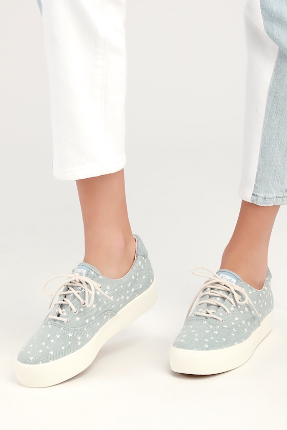 Rise Light Blue Denim Star Sneakers 5