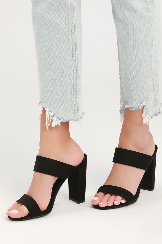 suede high heel sandals