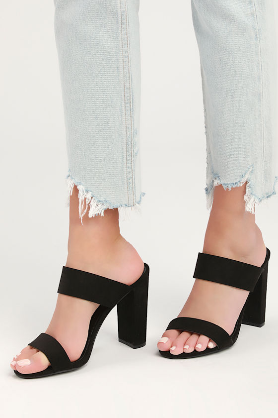 Marlowe Black Suede High Heel Sandals 2