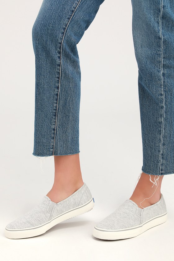 keds double decker slip on grey