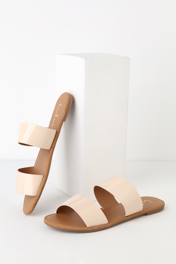 nude slide sandals