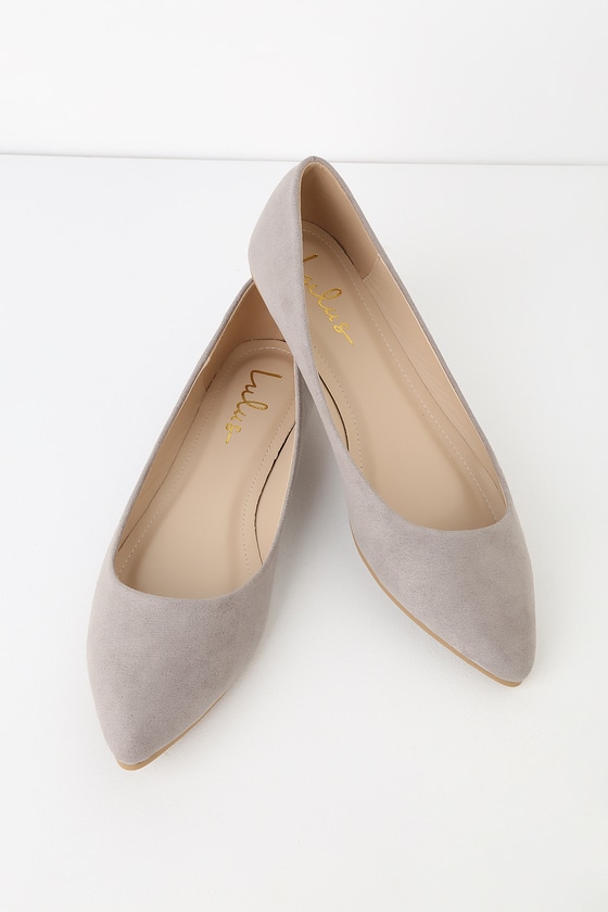 grey suede flats