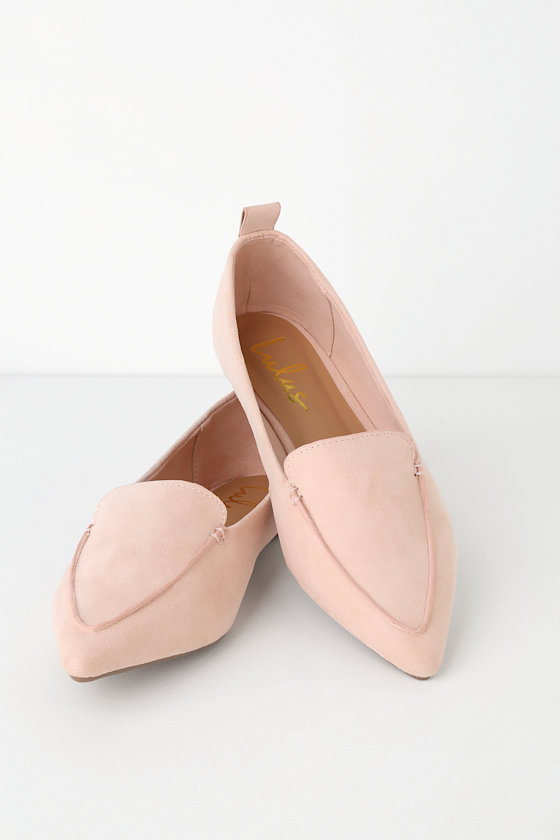 Emmy Blush Suede Pointed Loafers 4
