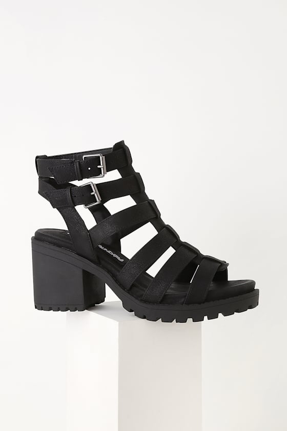 Fun Stuff Black High Heel Gladiator Sandals 2