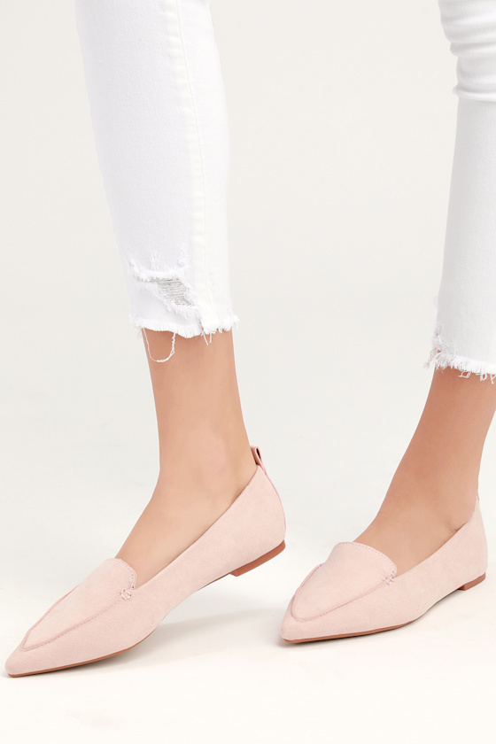 Emmy Blush Suede Pointed Loafers 5
