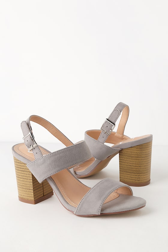 Rowan Grey Suede High Heel Sandals 1