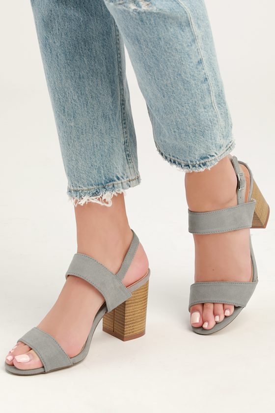 Rowan Grey Suede High Heel Sandals 5