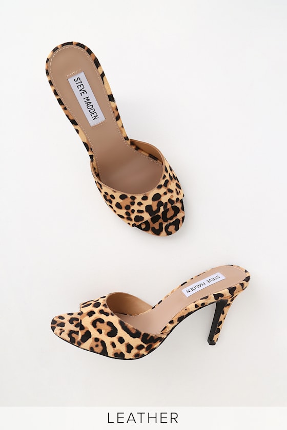 Erin Leopard Cow Hair High Heel Sandals 6