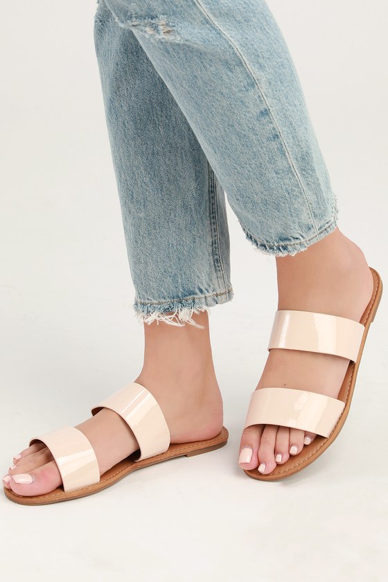 nude slide shoes