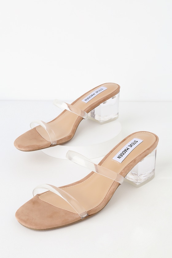 clear sandals low heel
