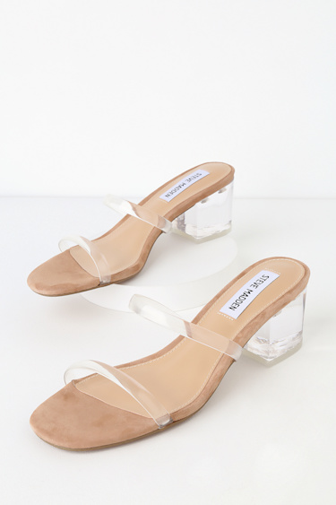 Steve Madden Issy Clear Mules Vinyl Mules Clear Vinyl Heels