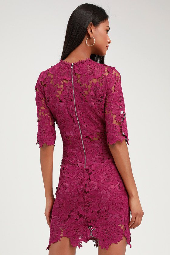 a fine romance black lace sheath dress