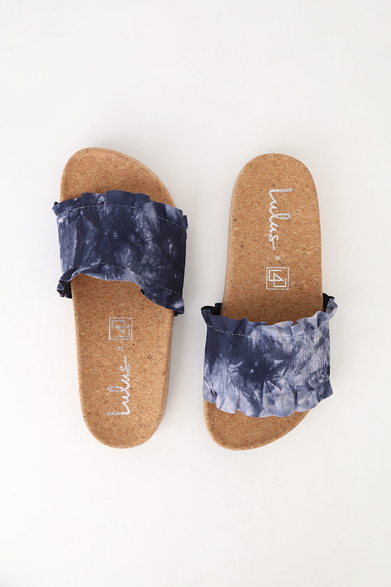 Alexa Blue Multi Slide Sandals 1