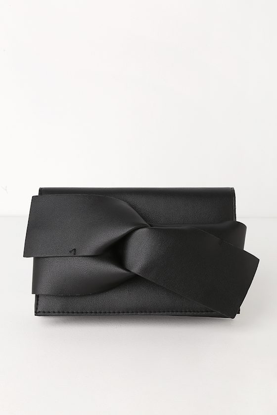 Audrey Black Knotted Clutch 3