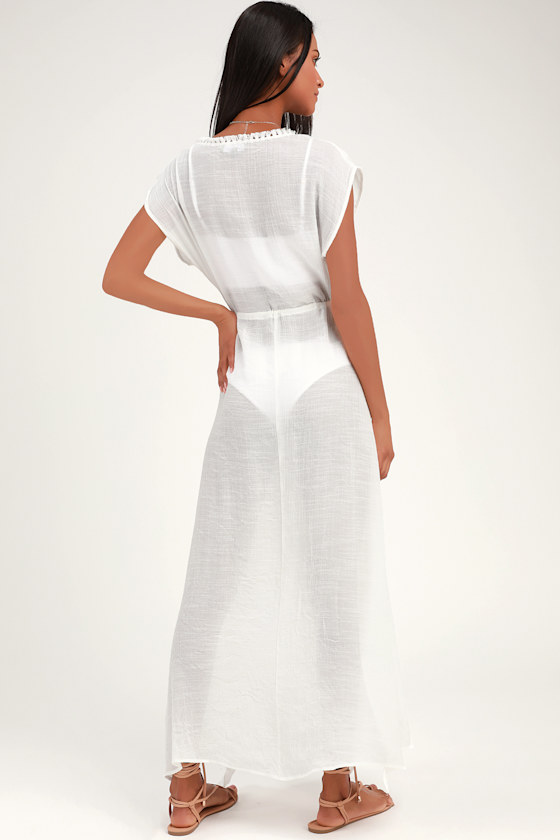 Espana White Sheer Maxi Swim Cover-Up 2