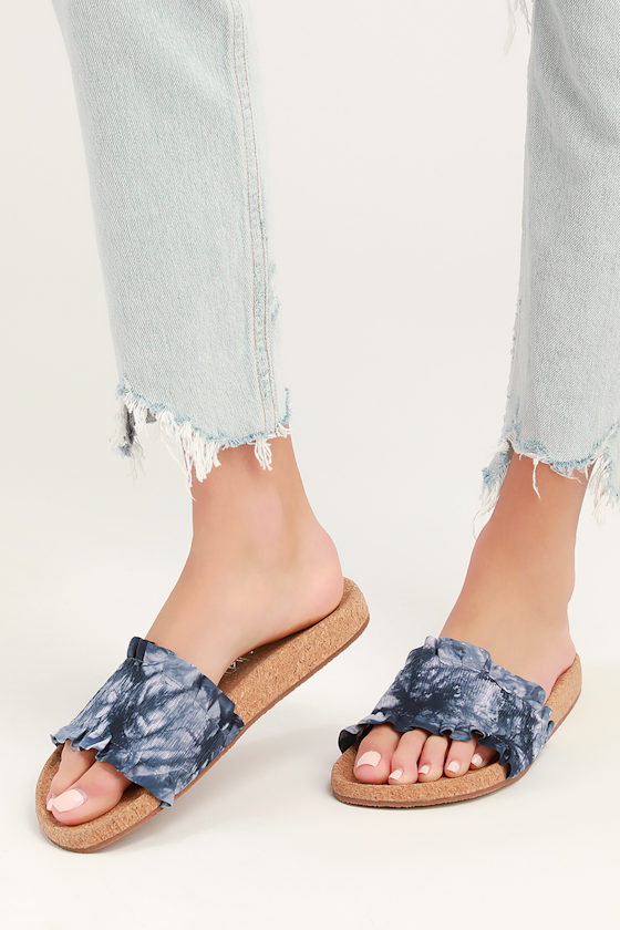 Alexa Blue Multi Slide Sandals 2
