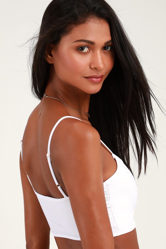 white square neck bikini top