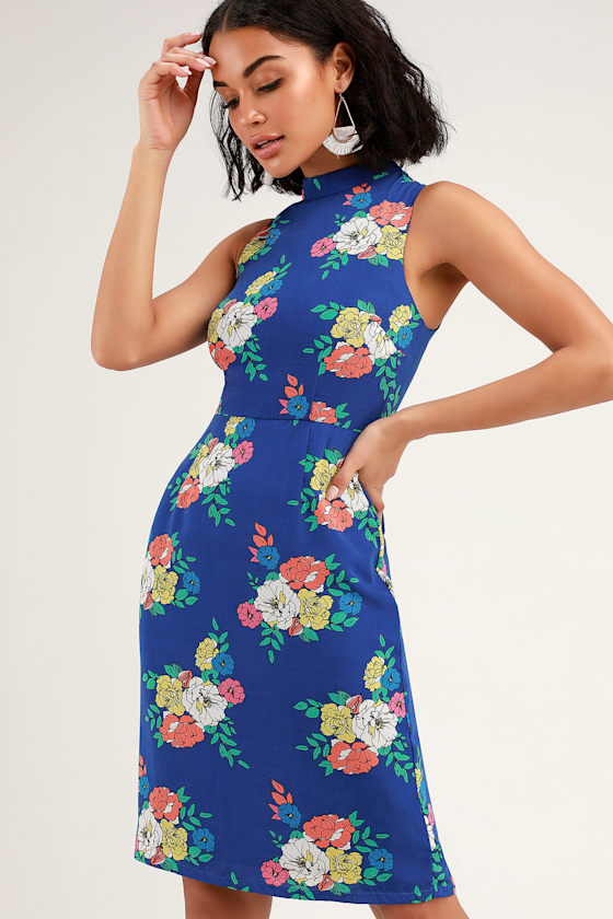 sheike blue floral dress