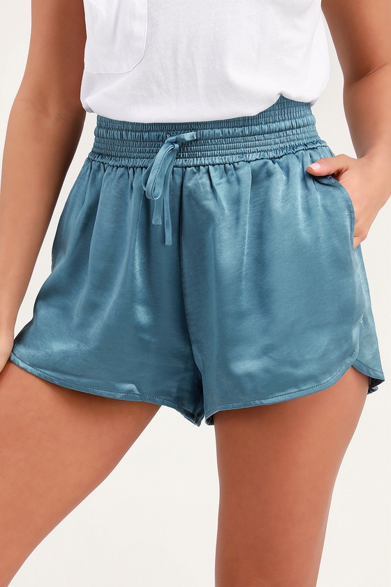 navy blue drawstring shorts