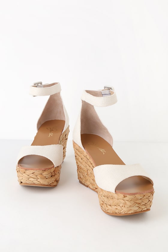 42 Gold Mindie Cream Wedges Espadrille Wedges Lulus