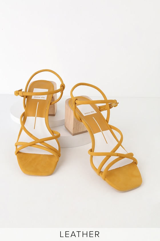 yellow strappy sandals