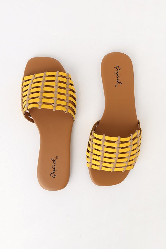 Desma Yellow and Nude Slide Sandals 2