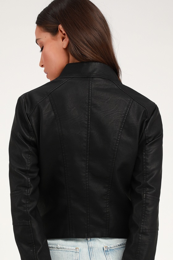 up on a tuesday black vegan leather jacket
