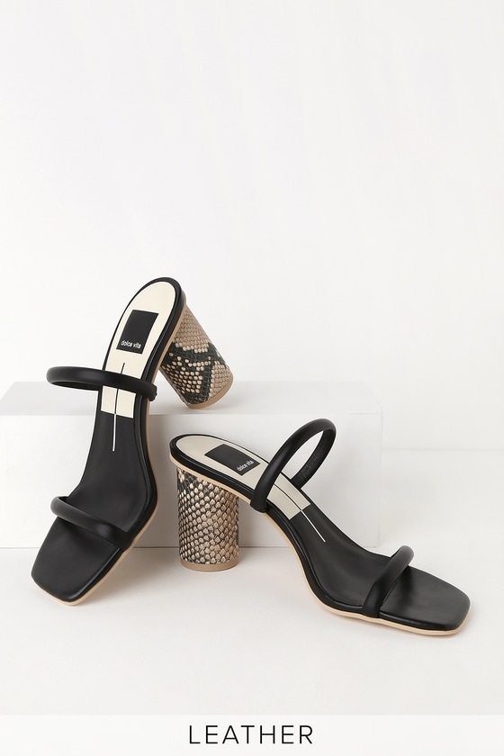 Dolce Vita Noles Black Leather Heels 