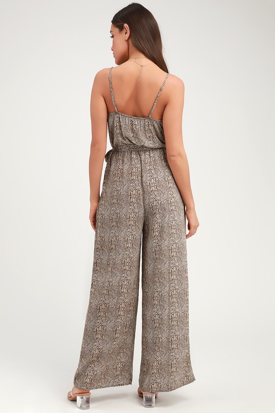 snake print jumpsuit