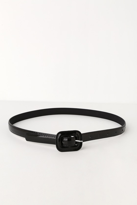 Cute Black Belt - Skinny Belt - Black Vegan Leather Belt