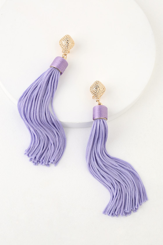 Royal Ways Lavender Tassel Earrings 1