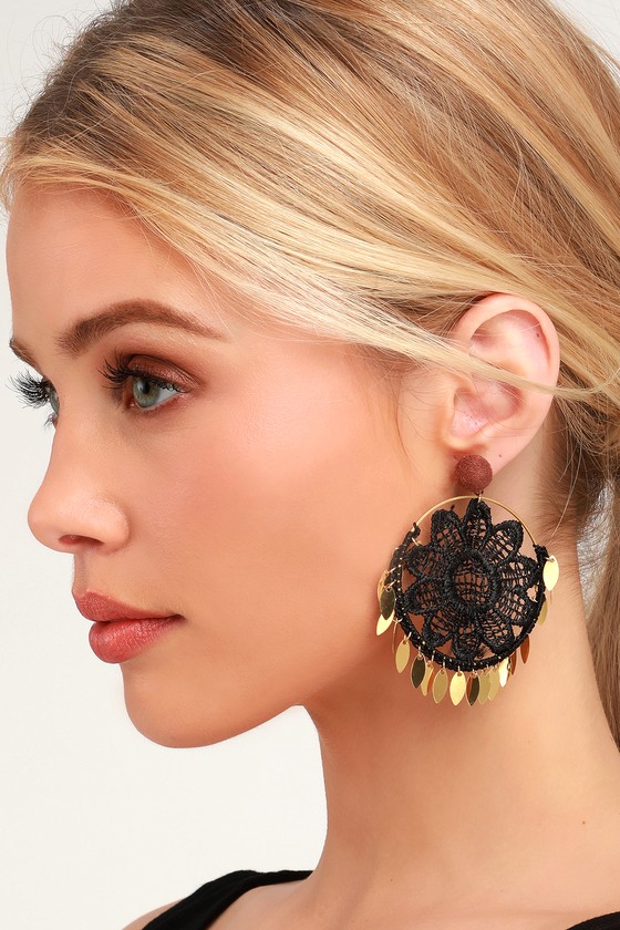 Pretty Crochet Earrings - Floral Earrings - Round Earrings - Lulus