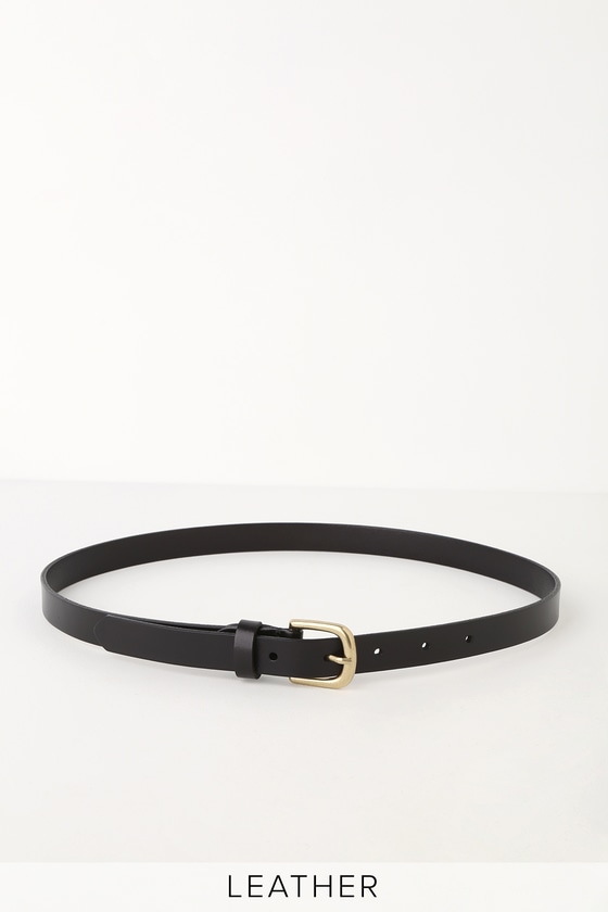 Cute Black Belt - Genuine Leather Belt - Skinny Black Belt - Lulus