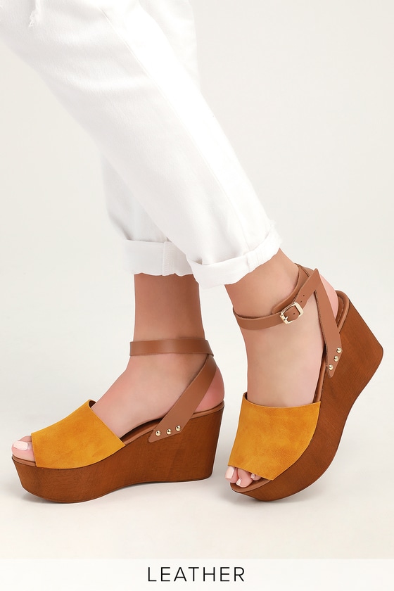 Suede Leather Wedges 