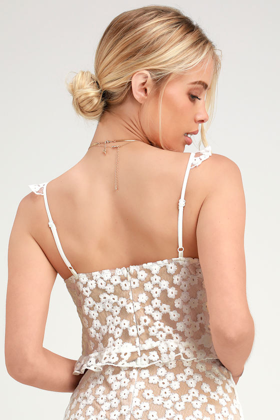 Juneau Cream Embroidered Crop Top 2