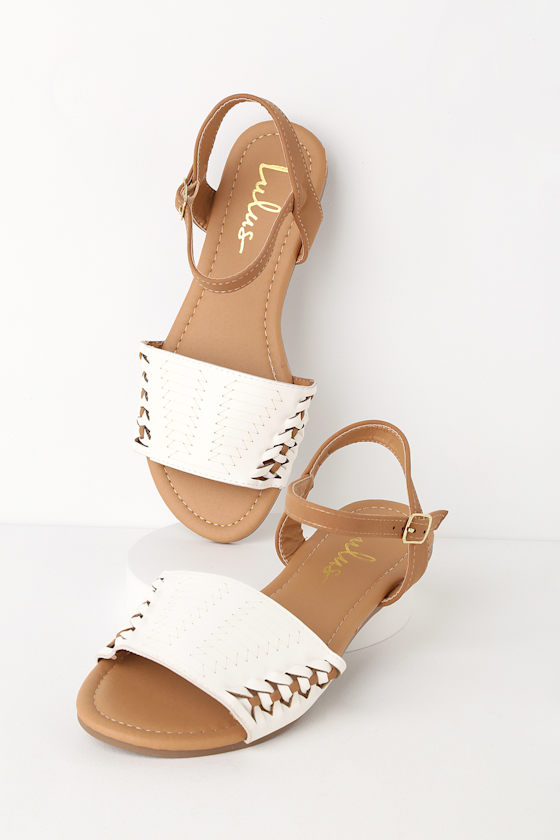 Corby White Nubuck Flat Sandals 2