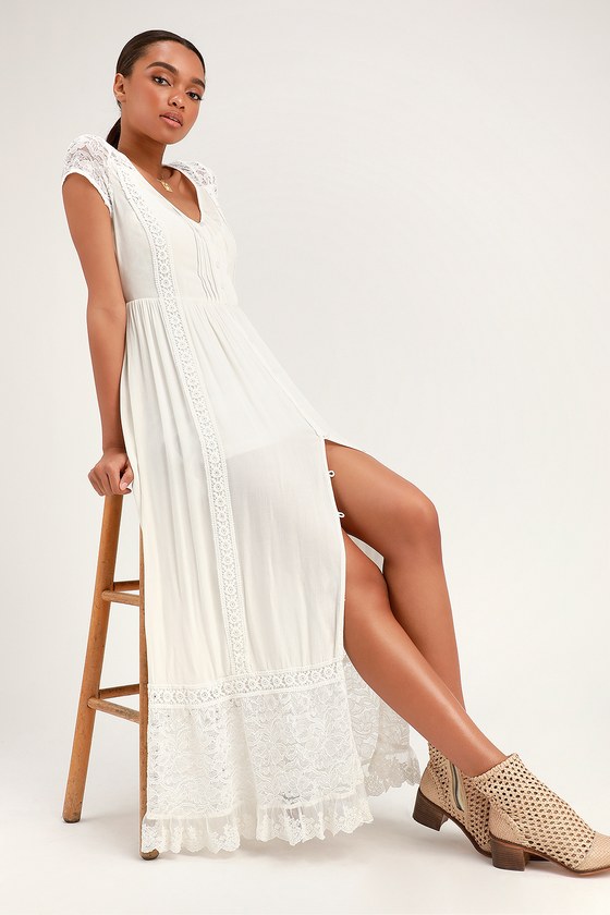 white button down maxi dress